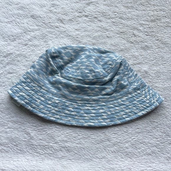 American Eagle NWT blue geometric pattern cotton bucket hat - Picture 1 of 6